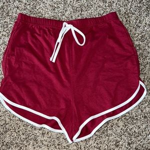 White and maroon shorts
